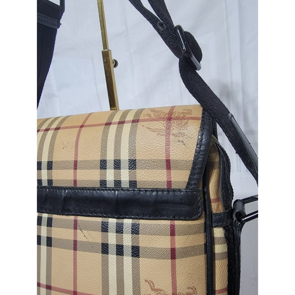 Authentic Burberry Beige/Black Messenger Crossbody Shoulder Bag - Picture 12 of 16